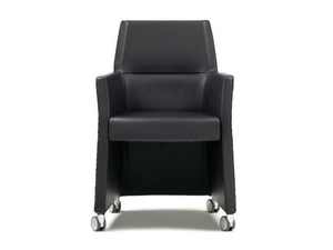 WEB - Upholstered tanned leather office chair with armrests _ ENRICO PELLIZZONI